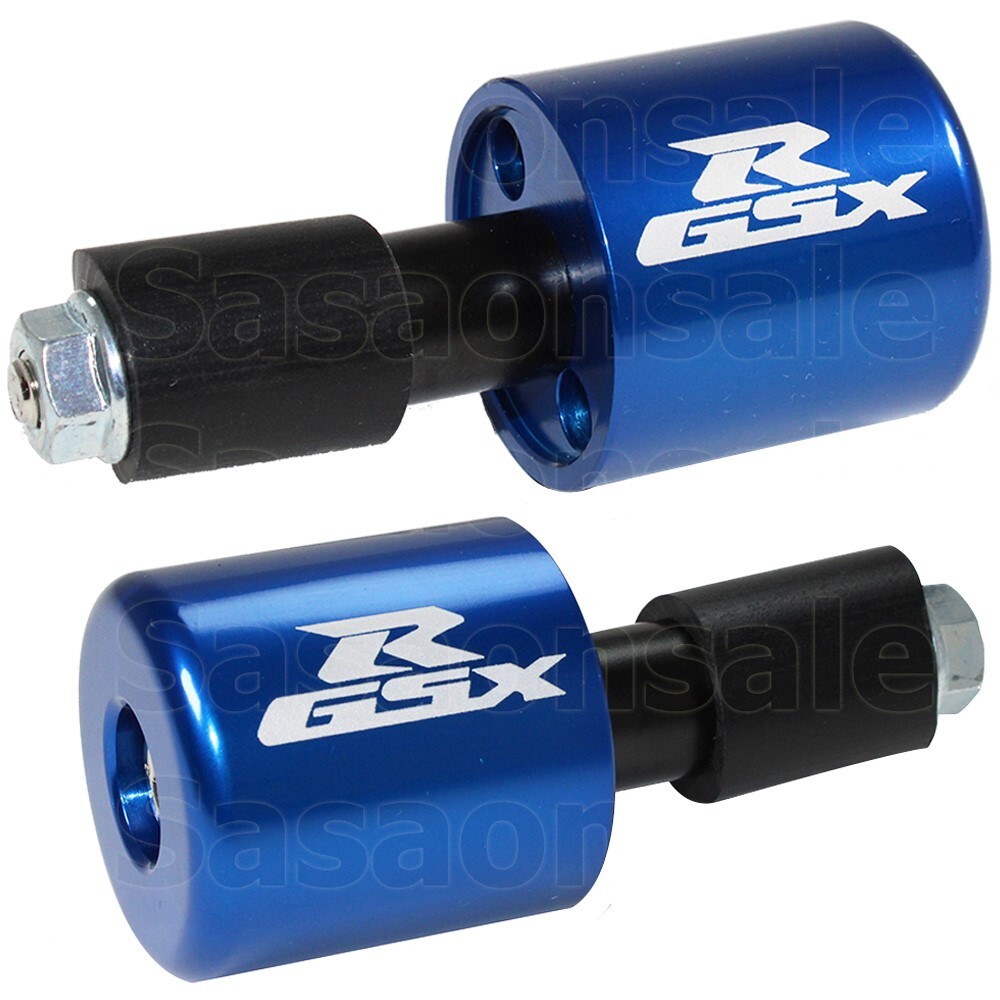 [SASA] For Suzuki GSXR 600 750 1000 Blue CNC Laser Handle Bar Ends Grips Plug