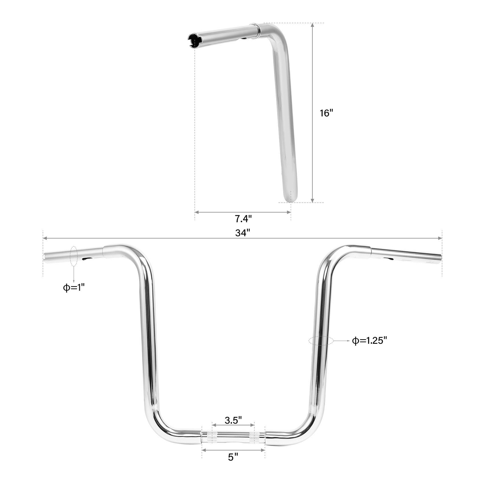 12/14/16/18” Rise Ape Hanger Handlebar Fit For Harley FLST FXST Sportster XL US