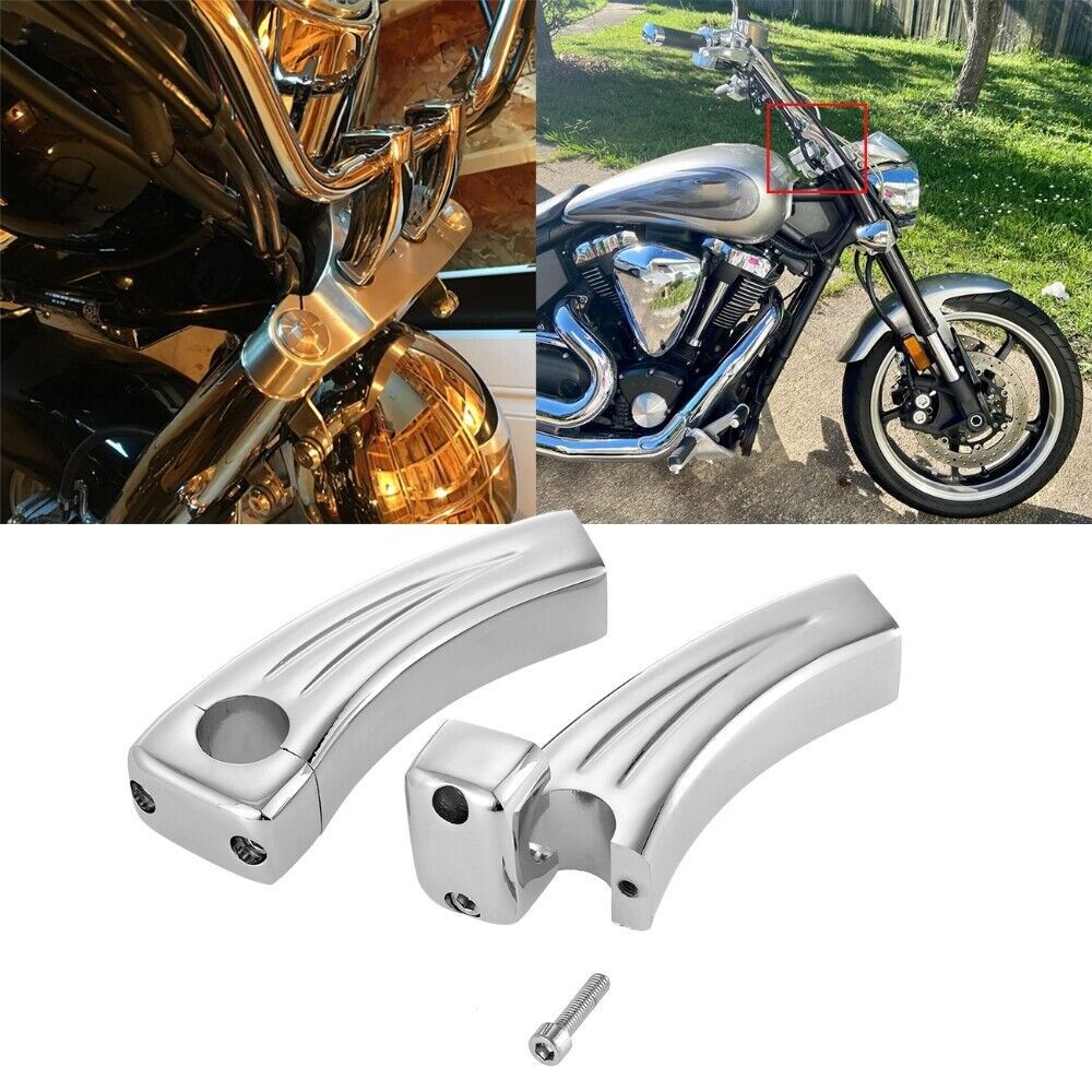 Pair 6″ Chrome Handlebar Pullback Risers For Universal Motorcycle 1″ inch Bar