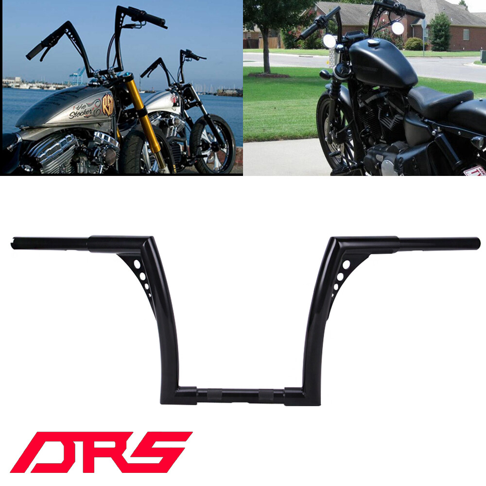 12″ Inch Rise Ape Hanger HandleBars 1-1/4″ Fat For Harley Touring Electra Glide