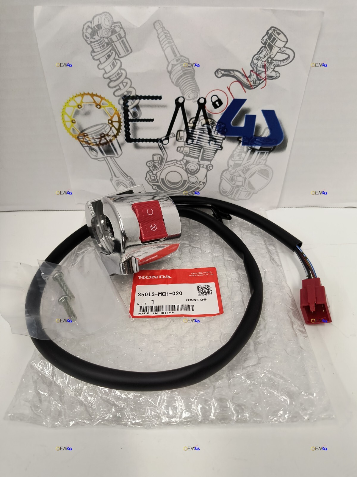 Honda OEM Right Start Stop Switch VTX1800 VTX 1800 C R S N1 R1 S1 35013-MCH-020