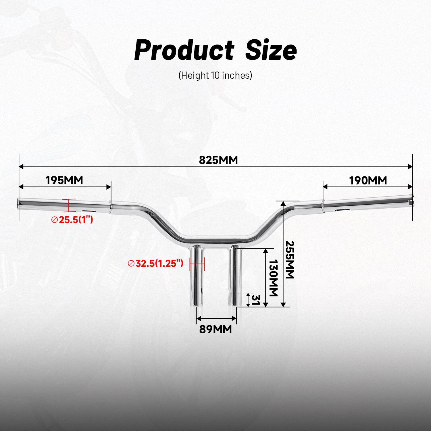 10″ Inch MX-T Bars Handlebar Fit For Harley Softail Sportster Dyna Wide Glide US