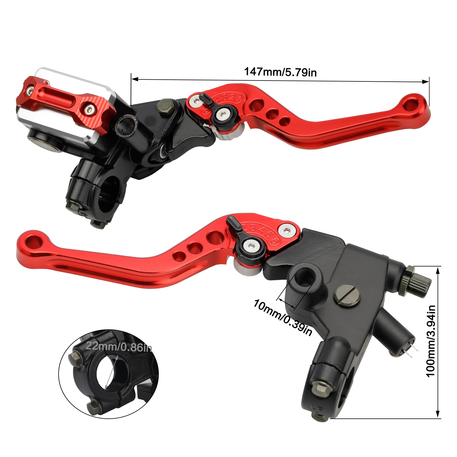 7/8″ Motorcycle Clutch & Hand Brake Lever Kit For Honda CBR250R CBR500R CBR600RR
