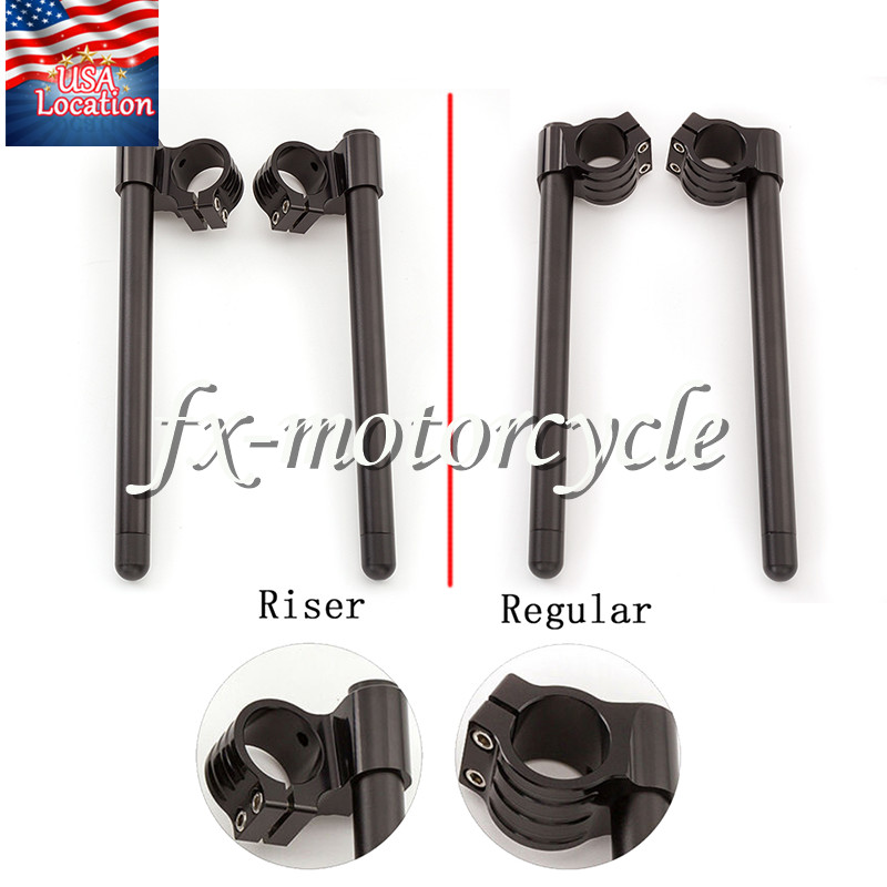 30mm-55mm Clip Ons Fork Handlebar Clamp Head CNC Handle Bars Tube 7 Degrees USA