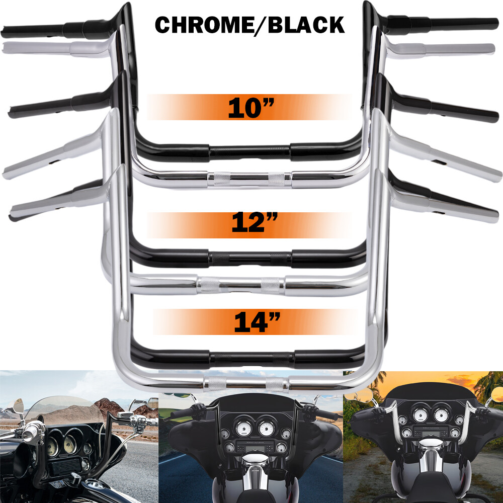 10″ 12″ 14″ Meathook Ape Hangers Handlebar for Harley Electra Glide Street Glide
