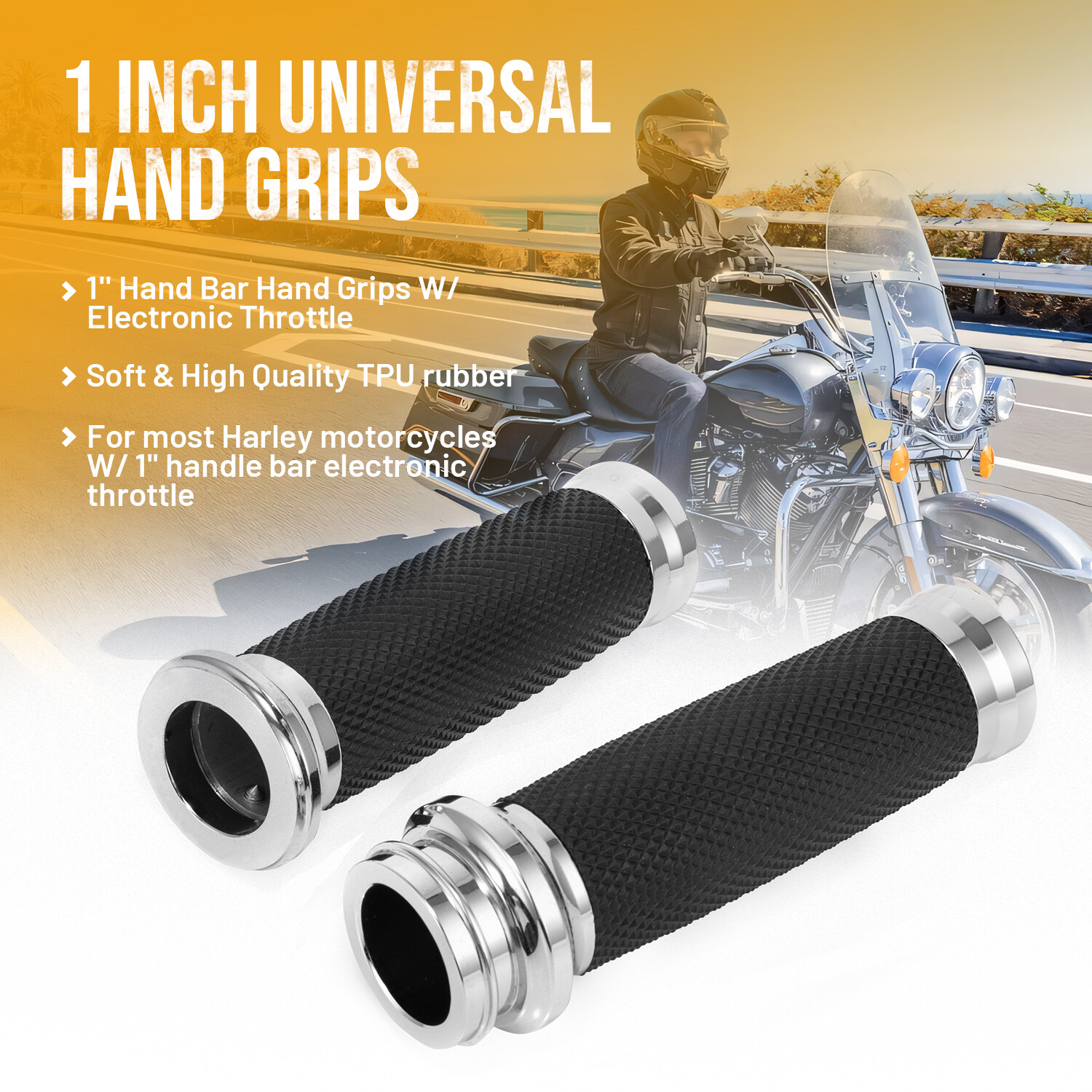 1″ Handlebar Electronic Throttle Hand Grips For Harley Touring Street Road Glide