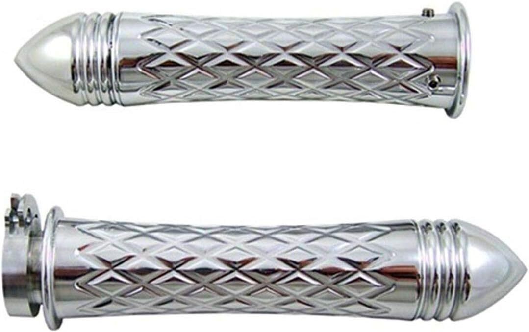Chrome 22 mm Suzuki Motorcycle Handle Bar Grips USA CNC Billet Aluminum NEW