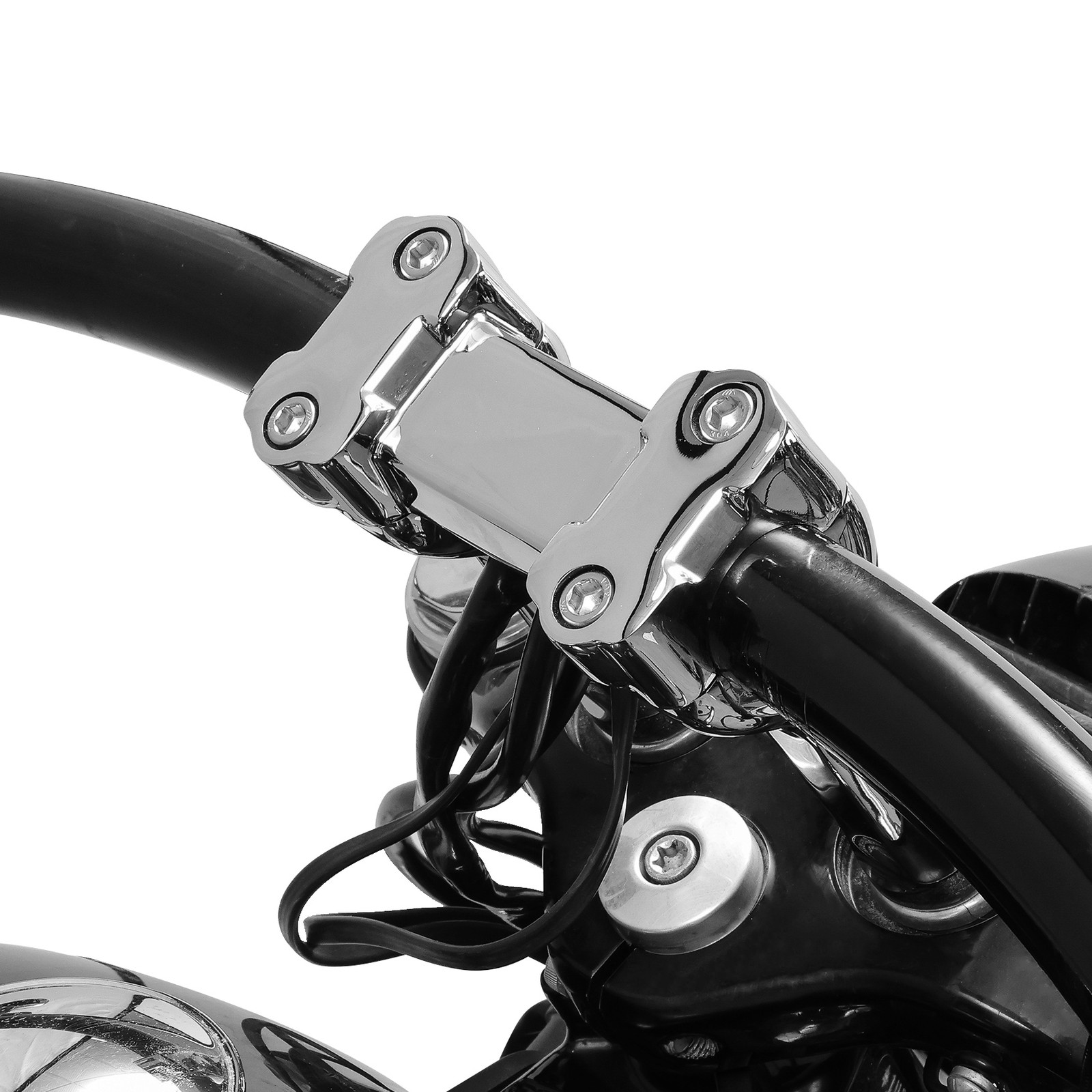 1 1/4 inch Chrome Handlebar Riser Clamp Kit Fit For Harley Softail Dyna