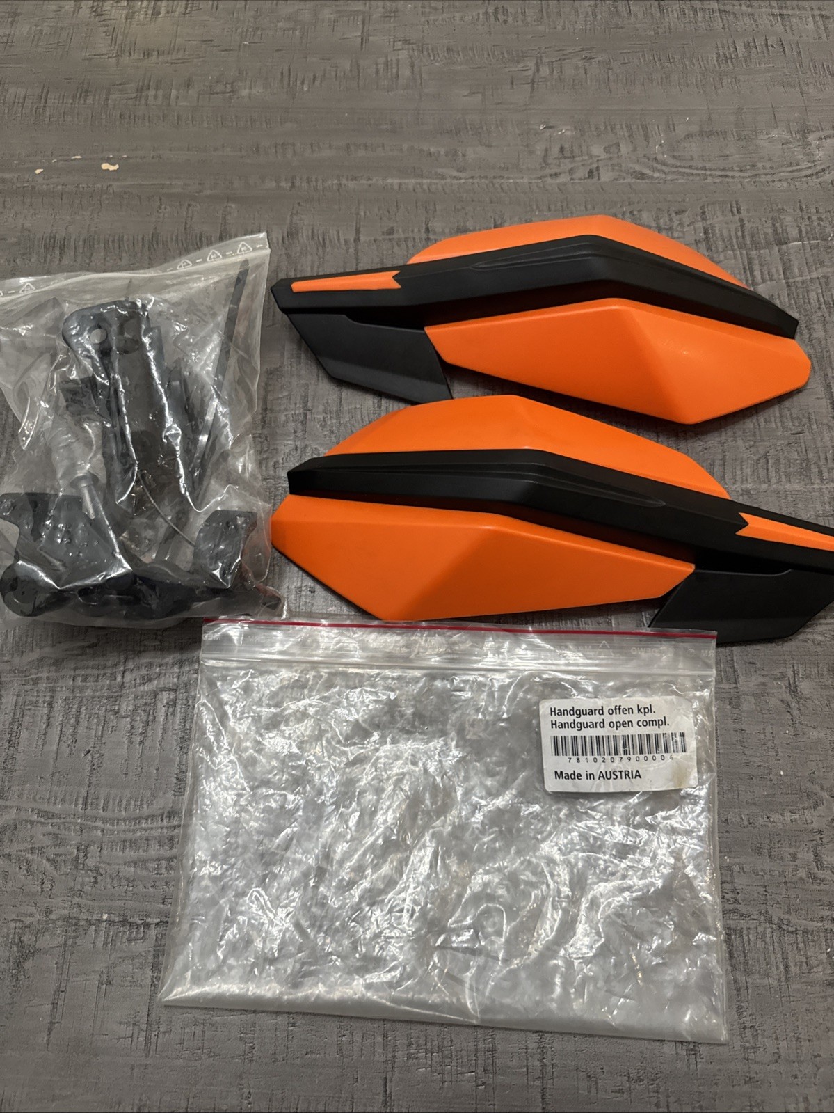 OEM Brandauer KTM Style Handguards Orange Black w/ Mounting Kit Made in Austria