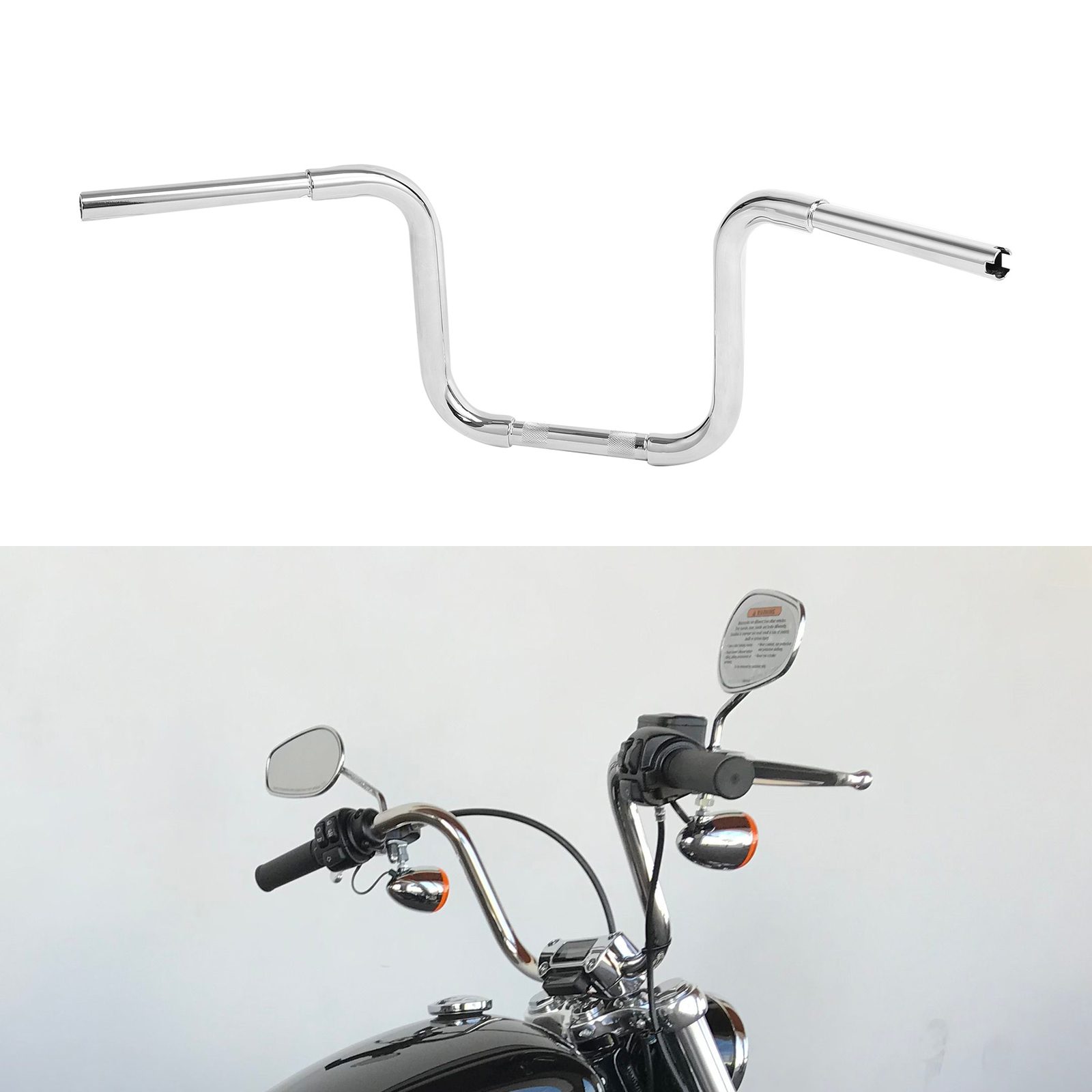 10″ Inch Handlebar Rise Ape Hangers Fit For Harley Sportster Softail FLST