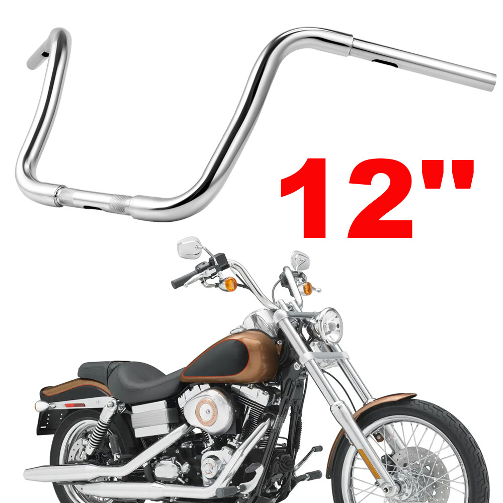 12″ Rise Ape Hanger Handlebar 1 1/4” For Harley 1200 Dyna Low Rider Road King
