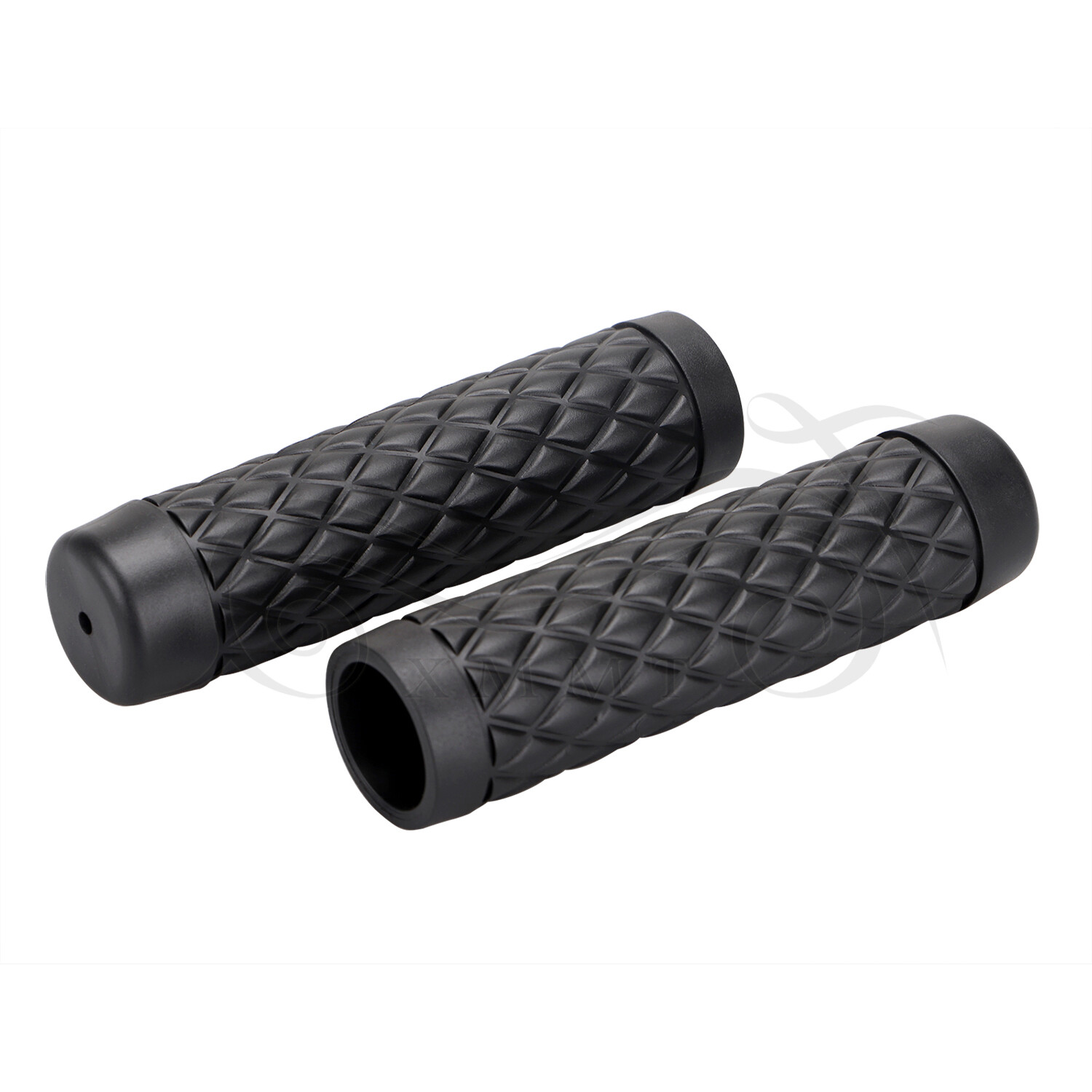 Black Rubber Handle Bar Hand Grips For Harley Road King Dyna Heritage Softail