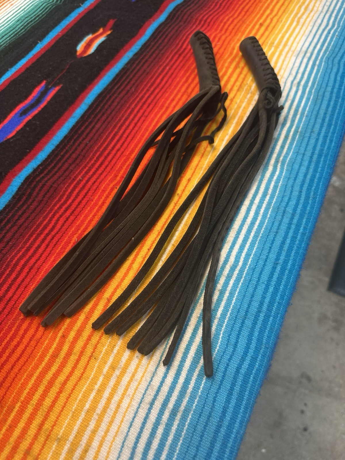Harley Davidson Motorcycle Leather Handlebar Tassels Fringe Grip Lever Cover