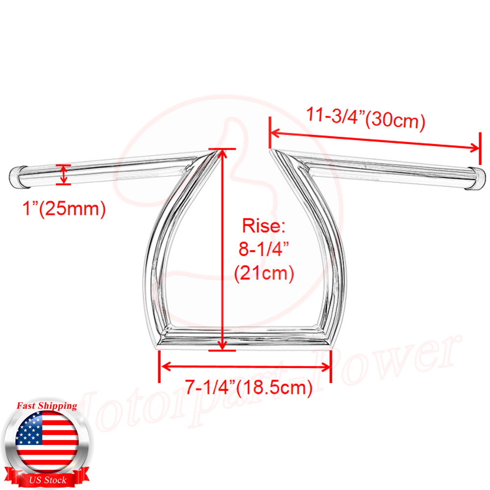 25mm 1” Motorcycle Handlebar Z Drag Bar For Honda Yamaha Suzuki Chopper Bobber