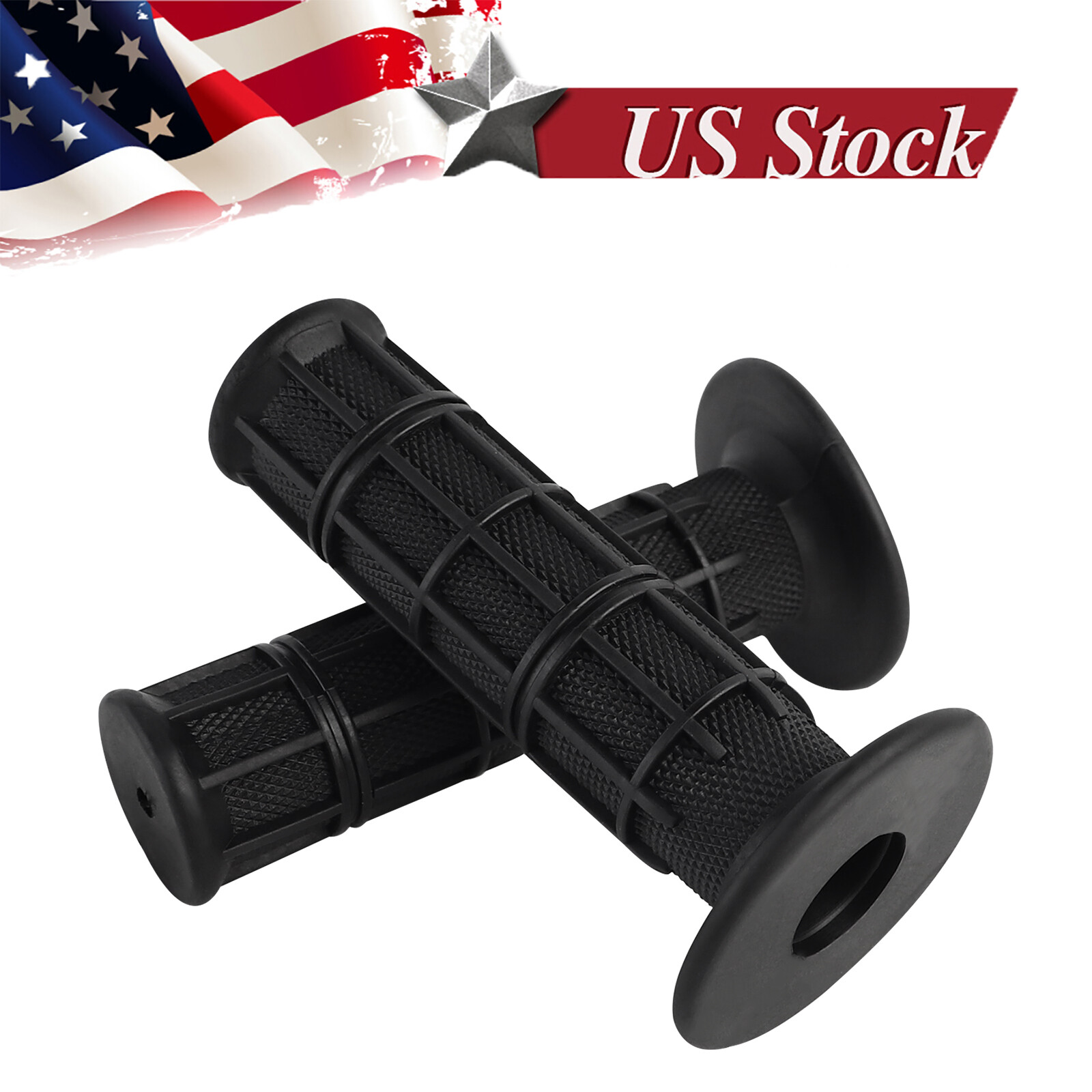 7/8″ 22mm Handlebar Hand Grips Rubber For Honda Yamaha Suzuki Kawasaki Bikes ATV