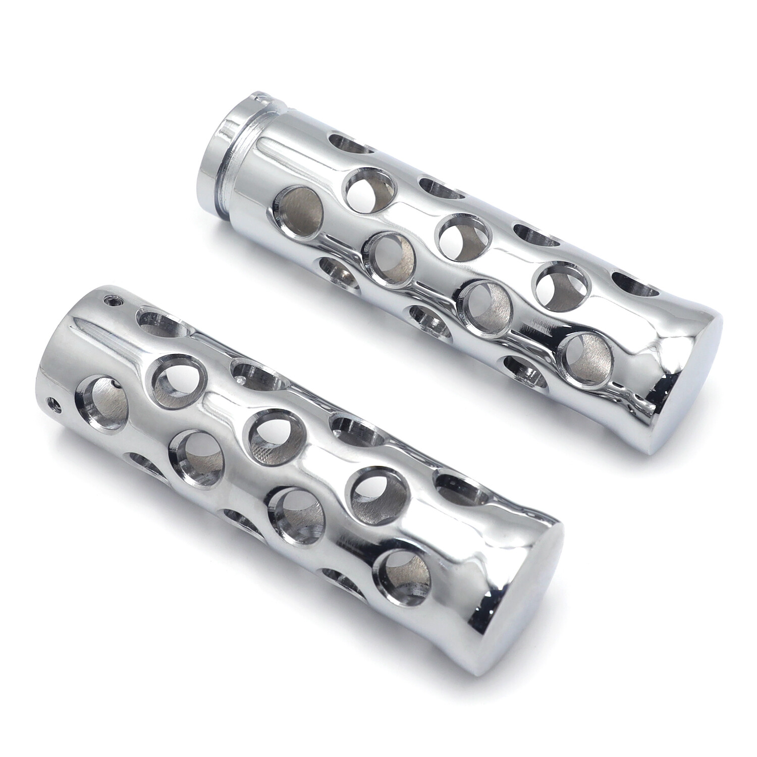 25mm Chrome Sloted Hand Grips For 1″ handlebars (Road King/ Street Glide/Fat Boy