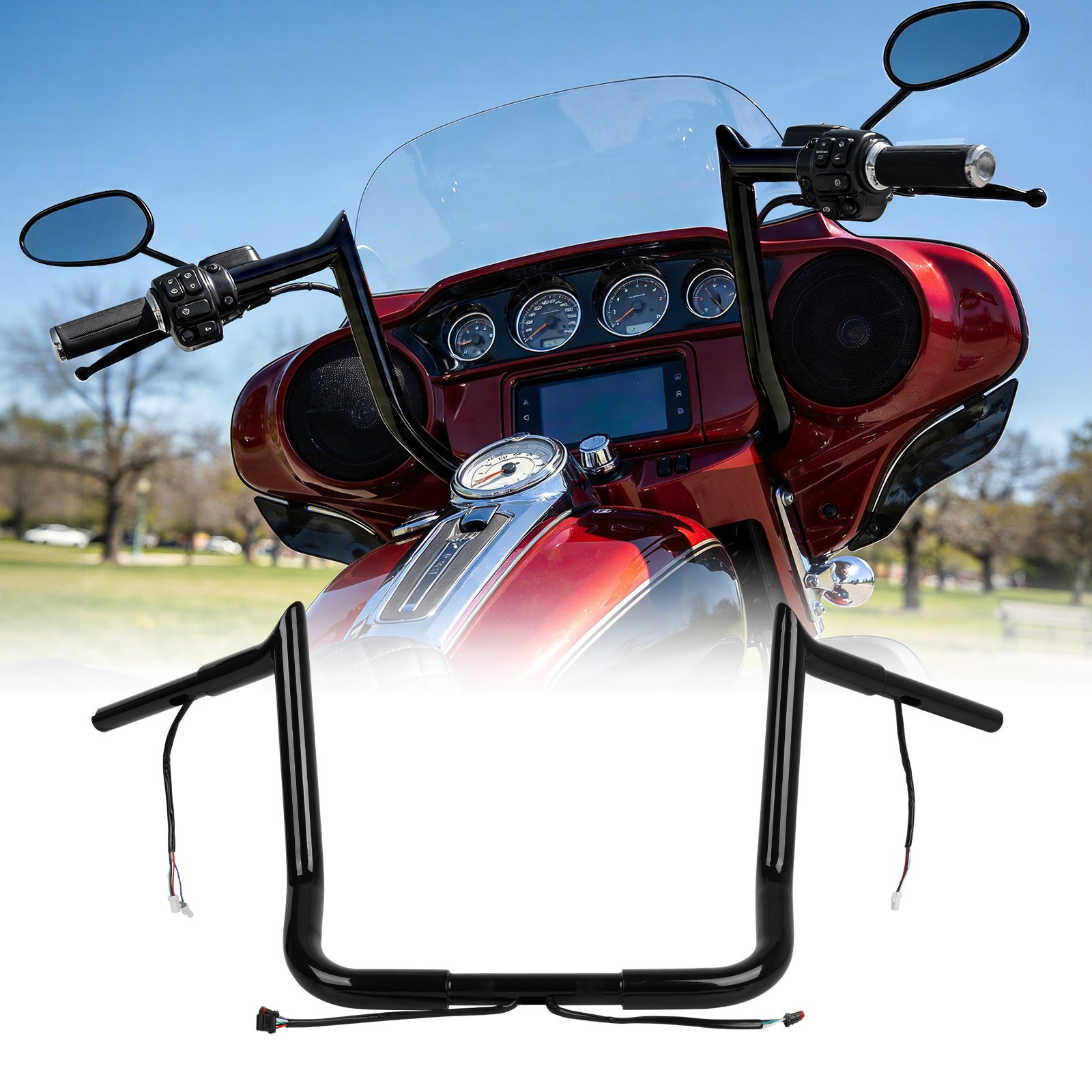 14″ 12” Meathook Pre-Wired Handlebar For Harley Ultra Limited Street Glide 14+