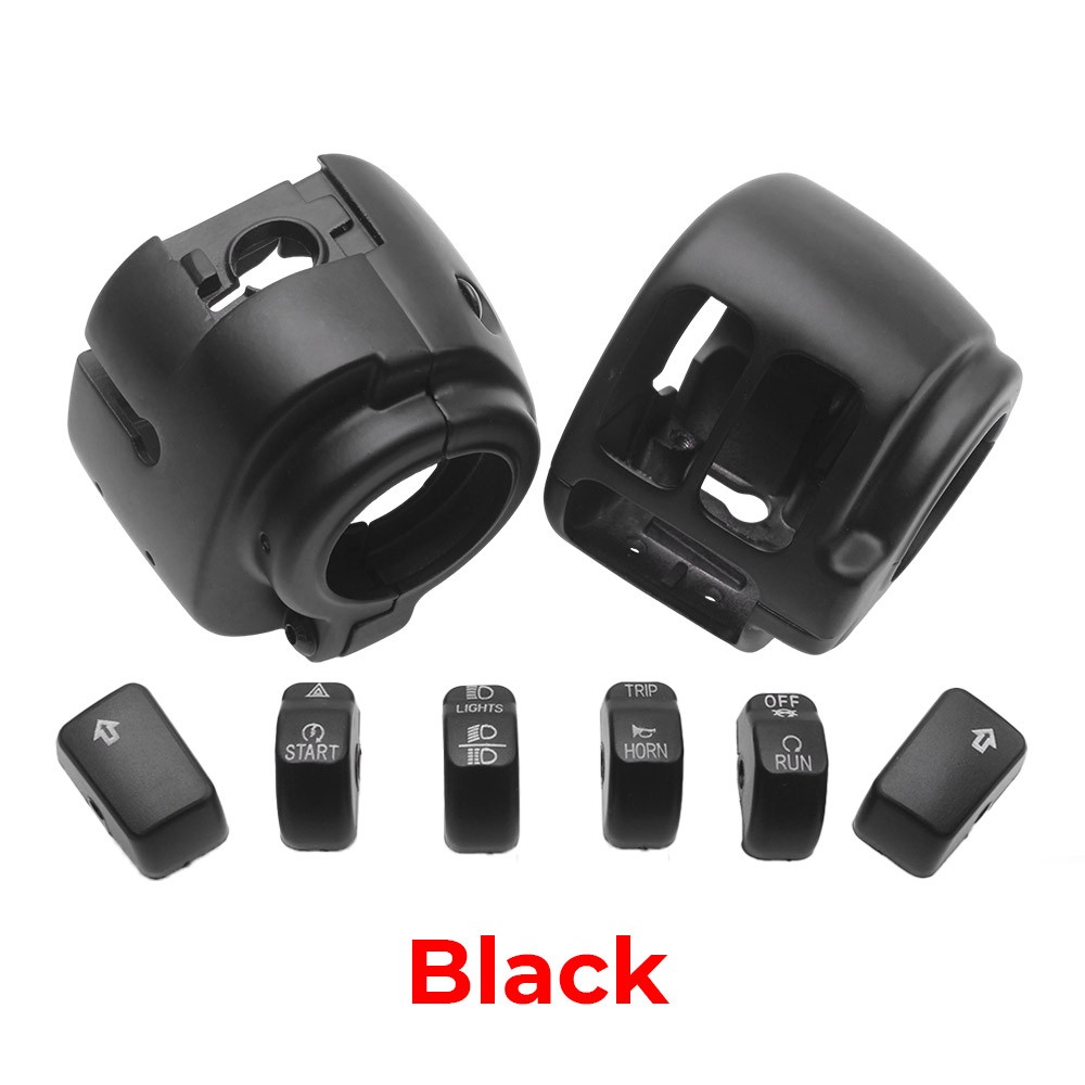 Aluminum Hand Control Switch Housing Covers Button Caps For Harley Dyna Street