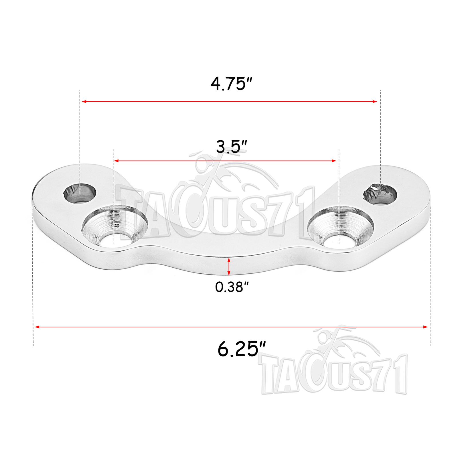 Springer Handlebar Tree Adapter Clamp 3.5″ Wide Riser Fit For Harley DNA Paughco