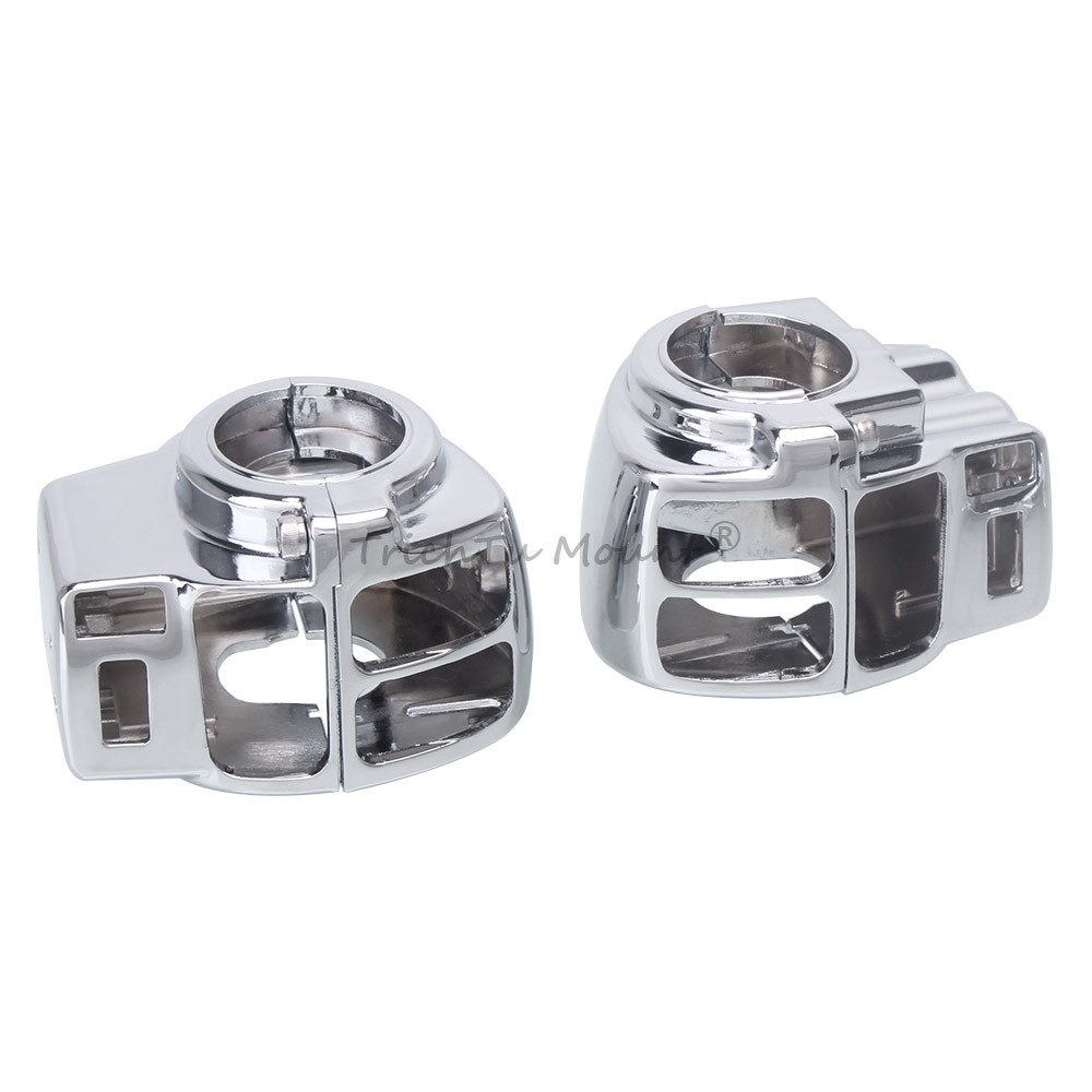 Chrome Switch Housing Covers with 10pcs Button Caps for Harley Touring 1996-2013