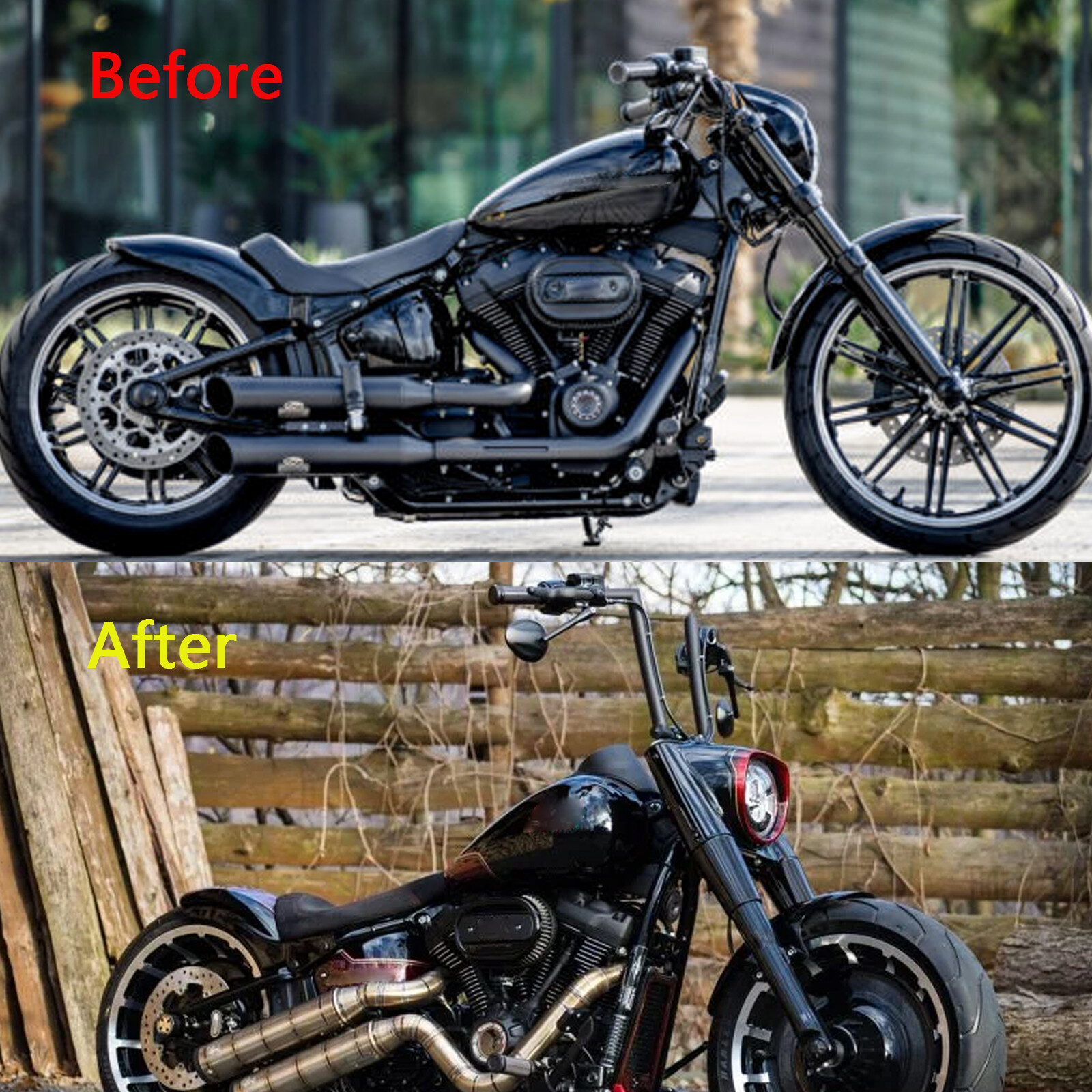 For Kawasaki Vulcan 650 S 900 8″ 10″ Rise 1″ Ape Hanger Handlebar Drag Z-Bar