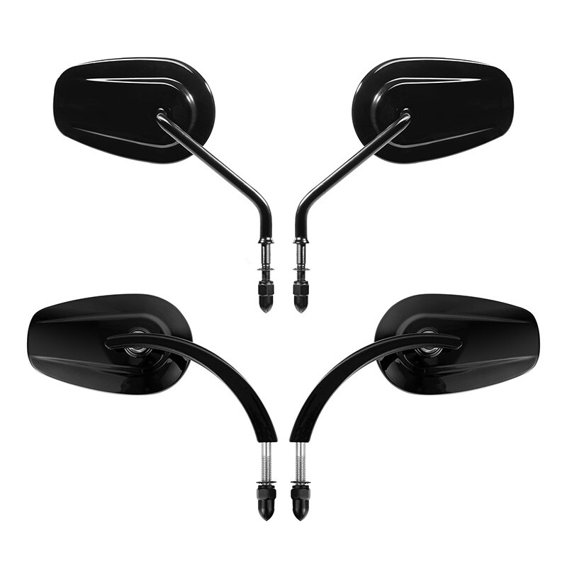 Black Rear View Mirrors Fit For Harley Touring Road Glide Heritage Softail Slim