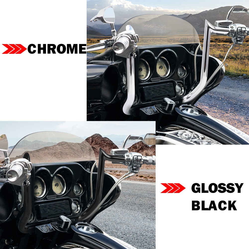 10″ 12″ 14″ Meathook Ape Hangers Handlebar for Harley Electra Glide Street Glide