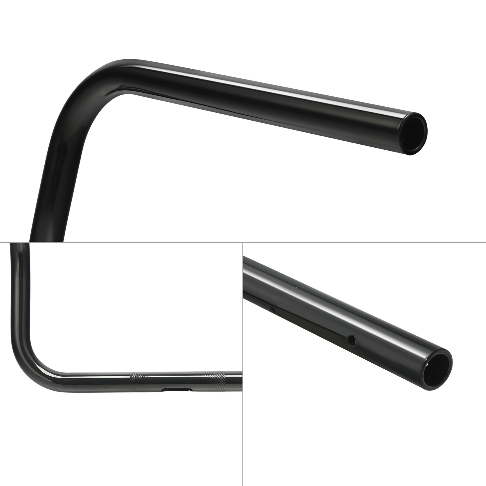Black 12” Rise 1” Ape Hanger Handlebar Fit For Harley CVO Street Glide 23-26