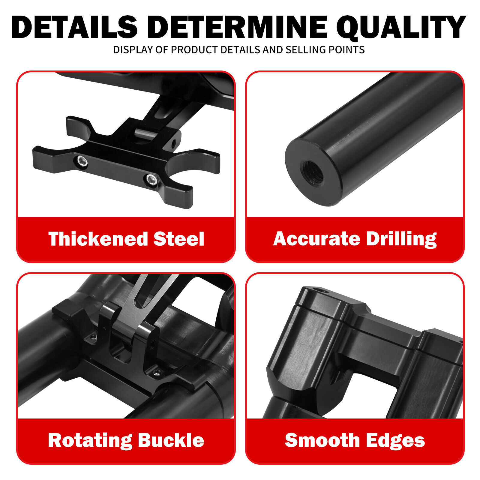 Dual Gauge Mount 1.25″ Bar Handlebar Riser 10″ Black Fit For Harley FLTR 15-23