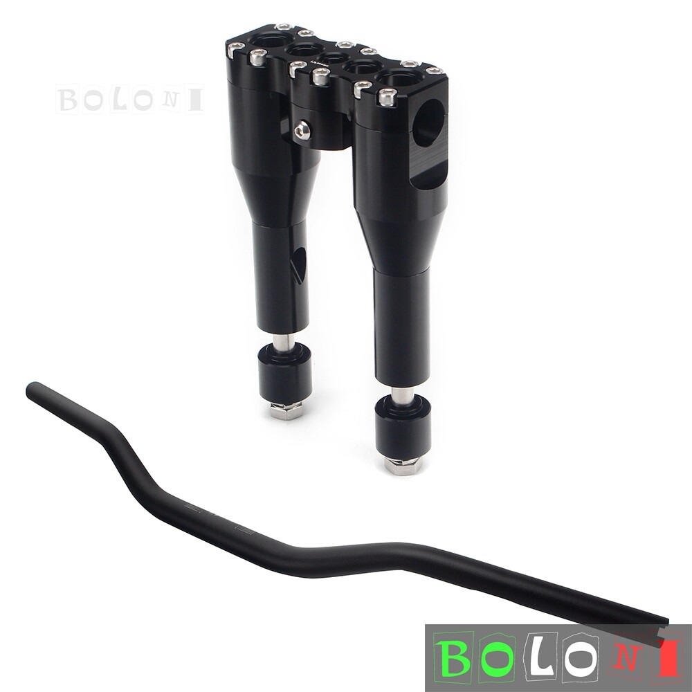 Handlebar Riser & 1-1/8″ Handlebar For Harley Dyna Softail Street Bob Sportster