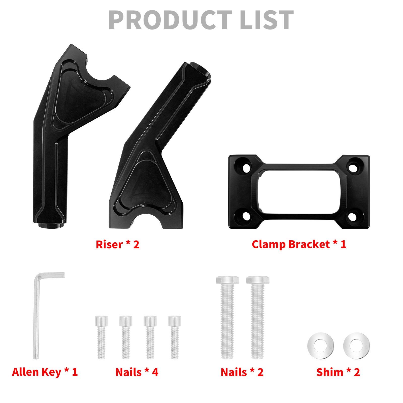 Black 6″ Riser Clamp Kit 1″ Handlebar fIT For Harley Low Rider ST FXST 2018-2023