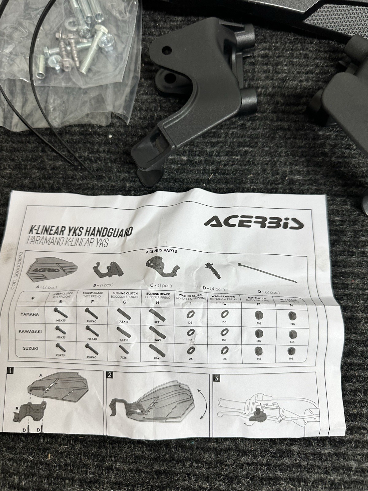 Acerbis K-Linear YKS Handguard Set 2981391007 Black White