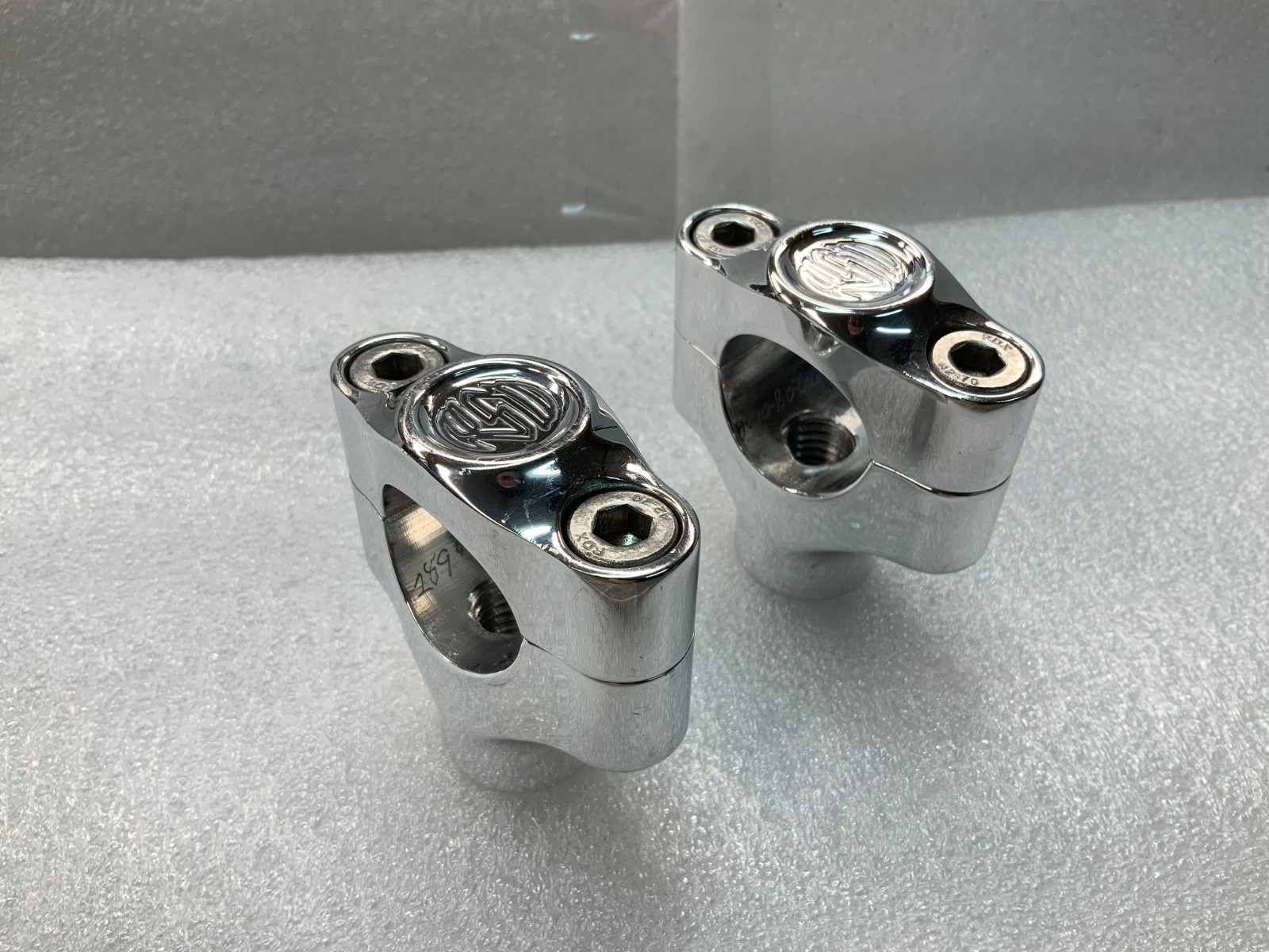Harley RSD Roland Sands “Moto” Handlebar polished 1 1/2” risers for 1 -1/8” bars