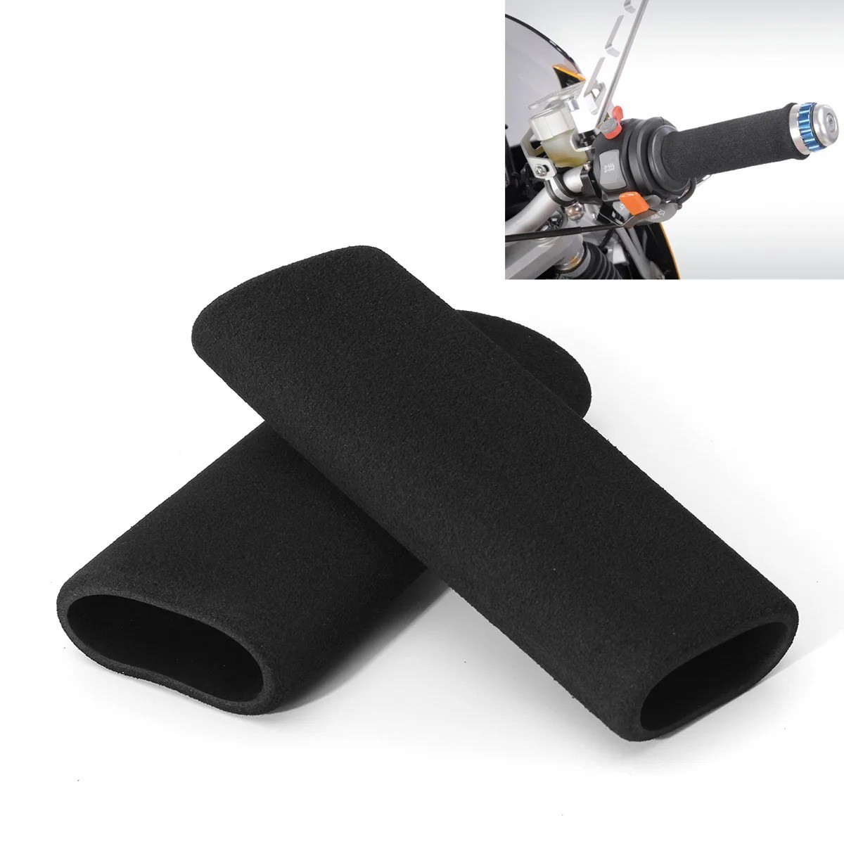 Motorcycle Comfort Foam Over Grips Non-Slip Universal Handlebar Covers 2PCS