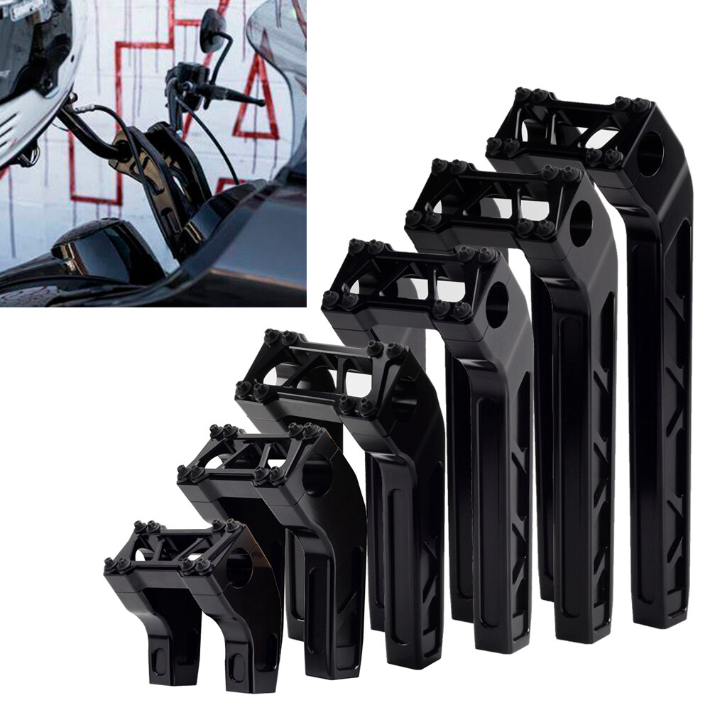 For Harley Sportster Dyna Softail 4″ – 14″ Rise Pull-Back Clamp Handlebar Risers