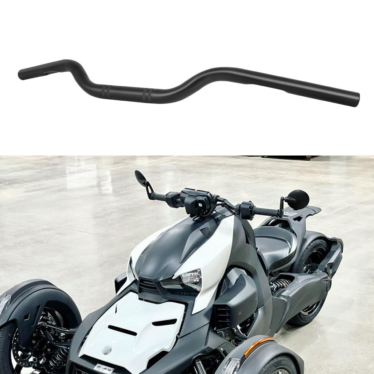 7/8″ 22mm Rise Drag Handlebar Tracker Matte Black For Can Am Ryker 600 900