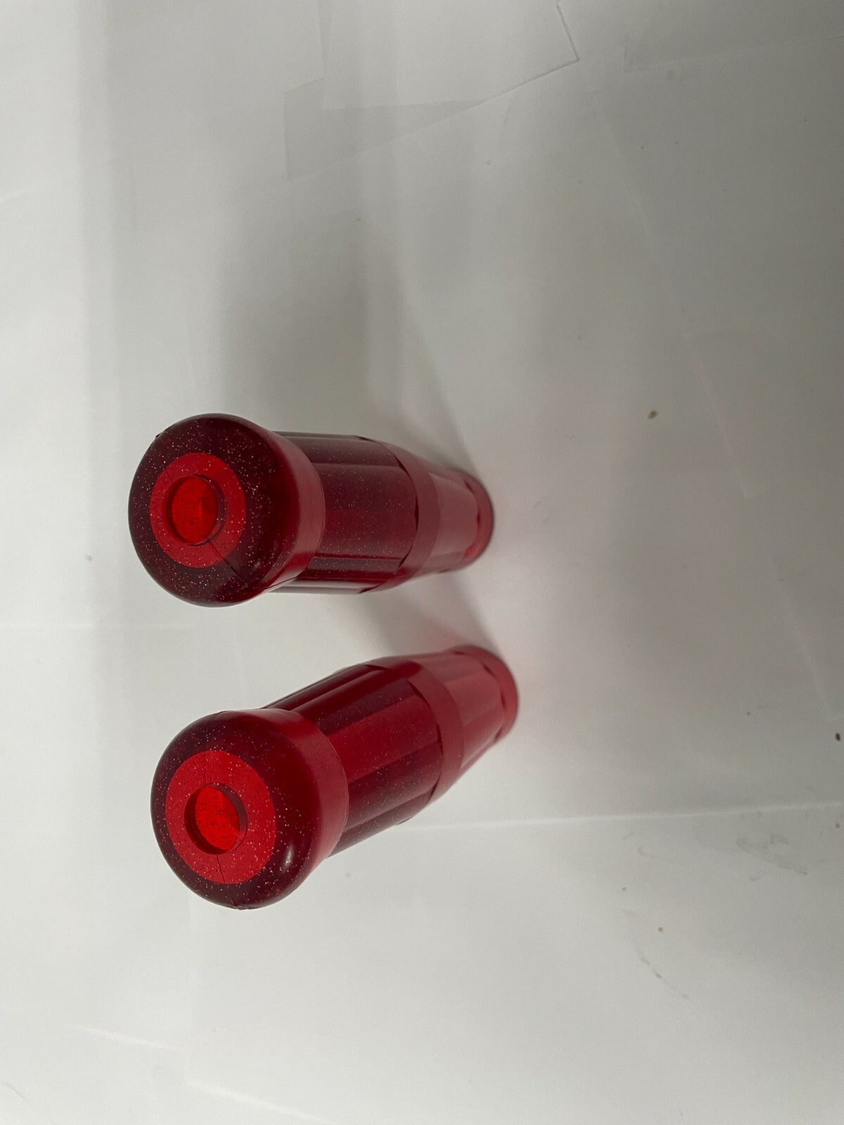 Suzuki Vintage style red Metal flake coke bottle street bike Grips 7/8″ 130MM