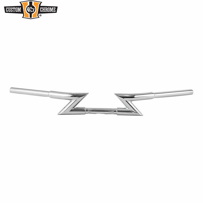 Chrome 1.25″Z-Bar 4″ Rise Dimpled Drilled Handlebar Fits For Harley Chopper