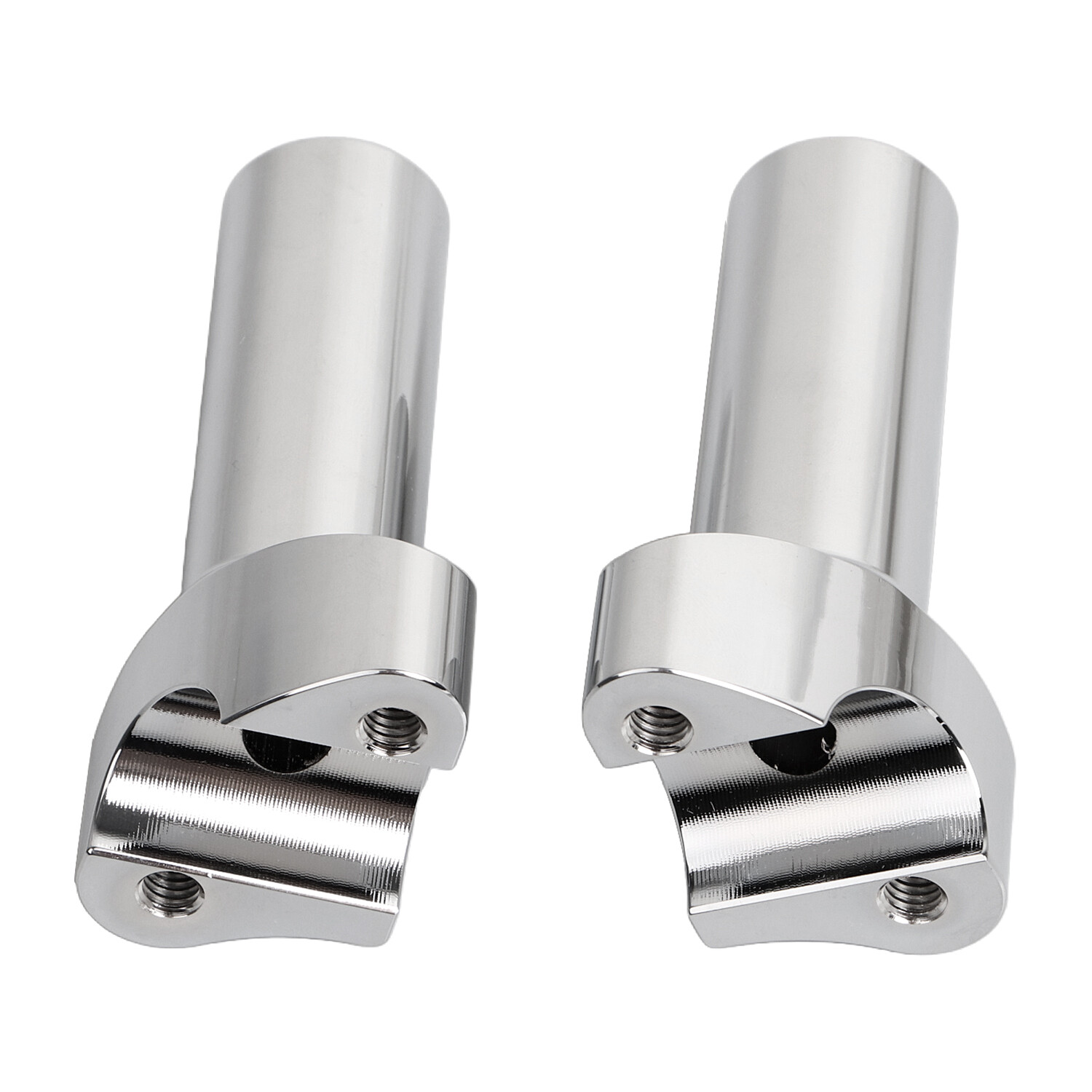 Chrome 4″ Tall Straight Handlebar Risers For Harley Low Rider Road King Softail