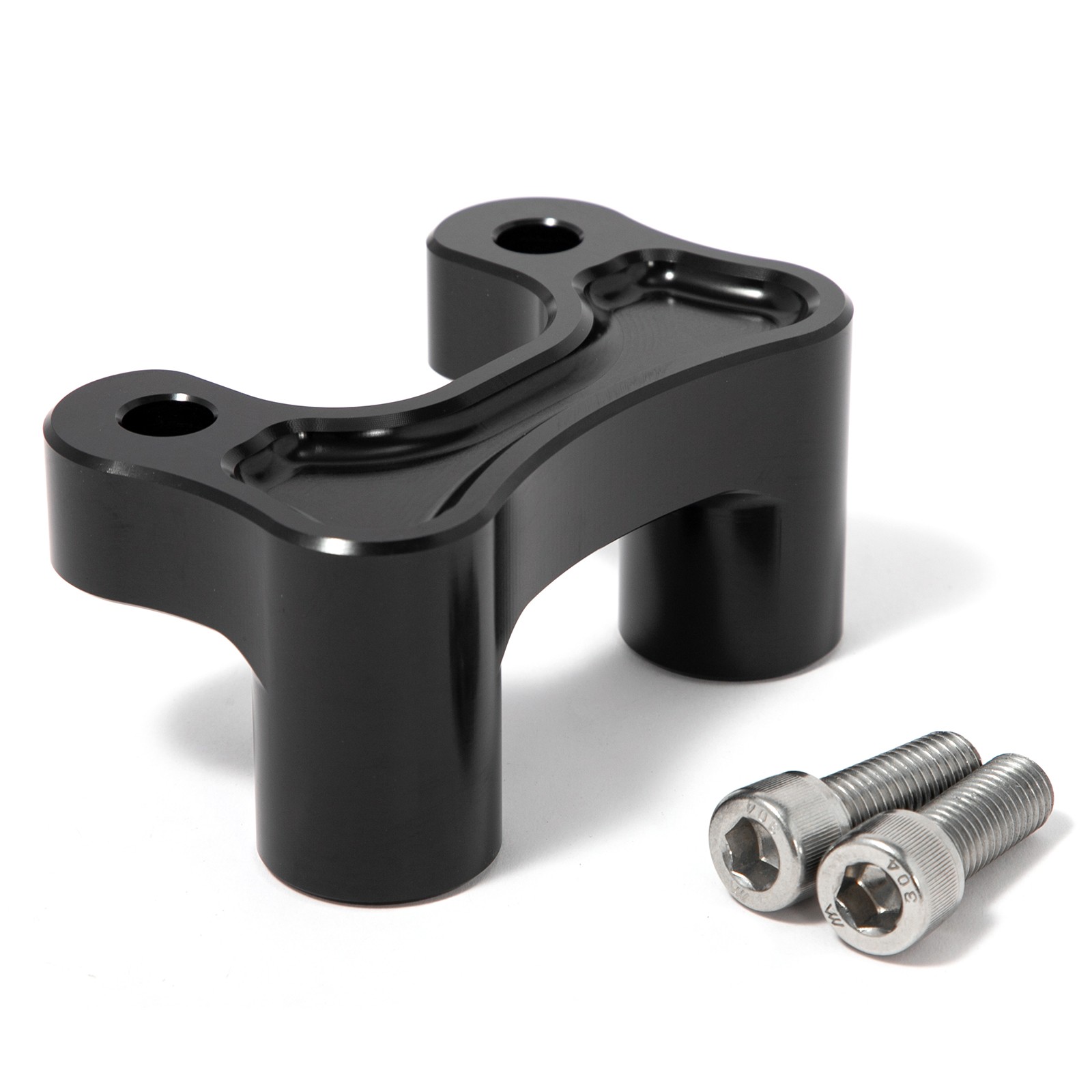 Anodized Black Handlebar Riser Clamp Adapter for Harley Touring Dyna Softail
