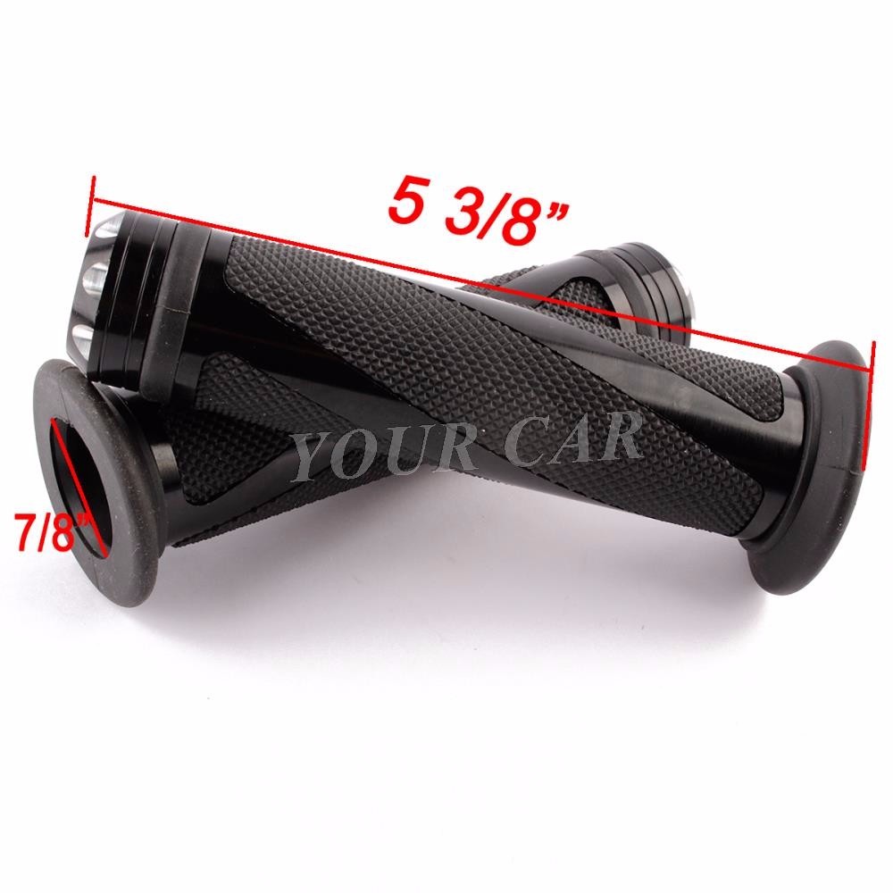 BLACK WHIRL ALUMINUM RUBBER 7/8″ HAND GRIPS FOR Kawasaki Ninja 250R 300 500R GPz