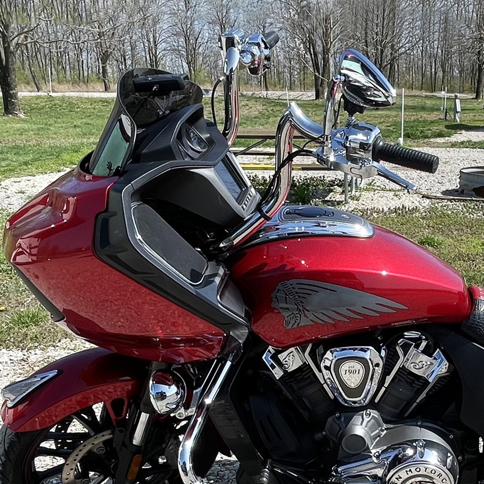 MOFUN 14″ x 1.5″ Fat Bar Bagger Handlebar For Indian Challenger/Pursuit 2020-UP