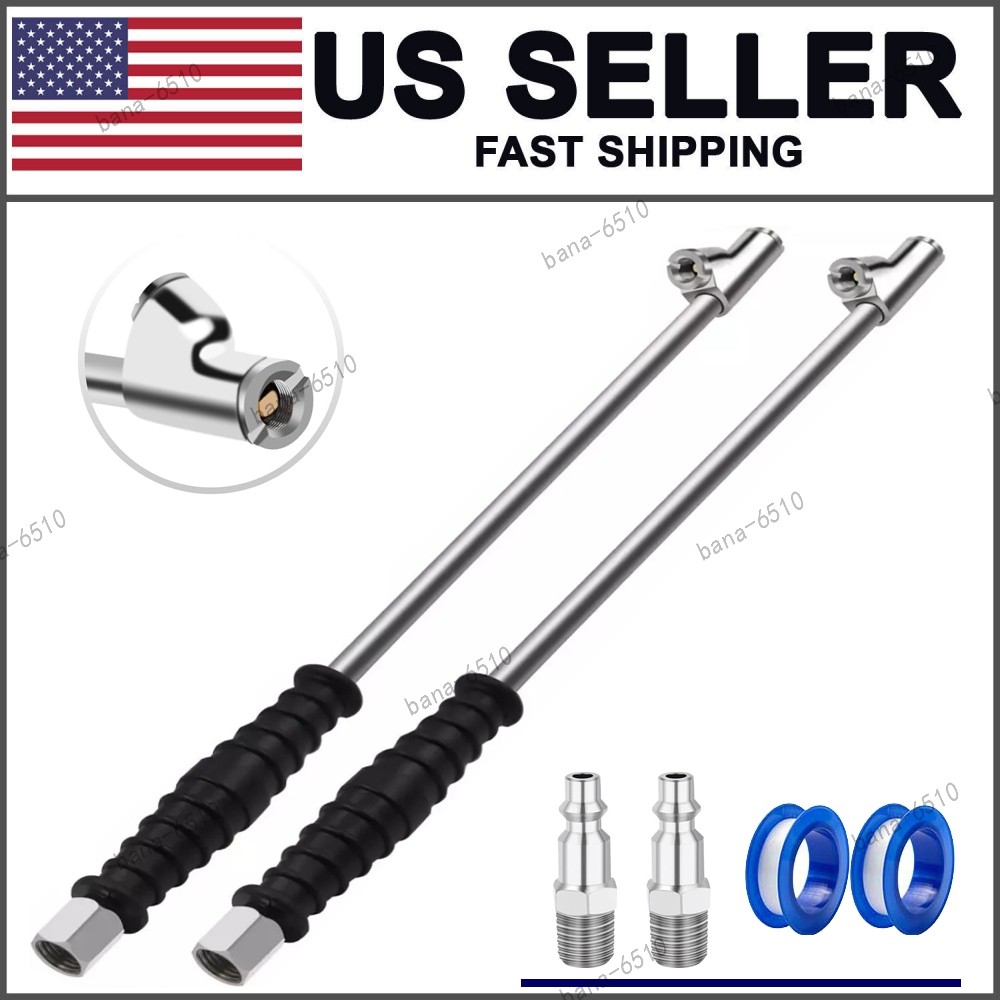Dual Head Air Chuck 1/4″ FNPT Straight Foot Lock On Truck RV Tire Inflate Chuck