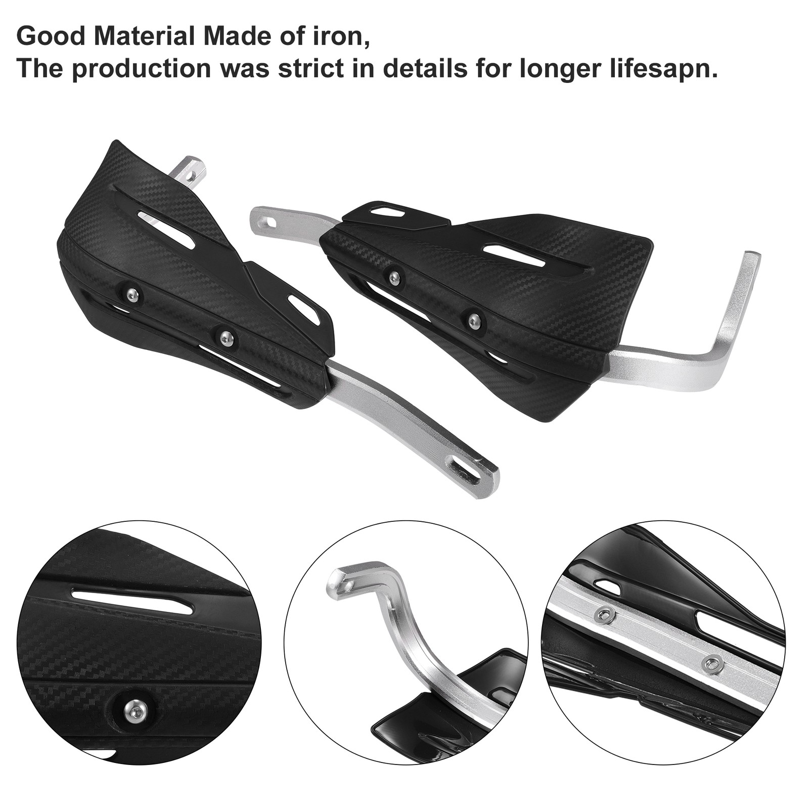 1 Set Black Off-road Motorcycle Aluminum Alloy Handlebars Plastic Handguards