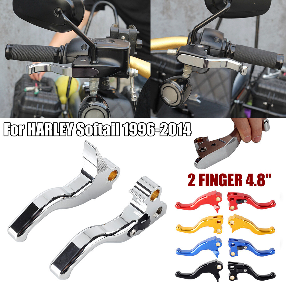 2 FINGER 4.8″ Hand Brake Clutch Levers For Harley Softail Slim FLS Deluxe FLSTN
