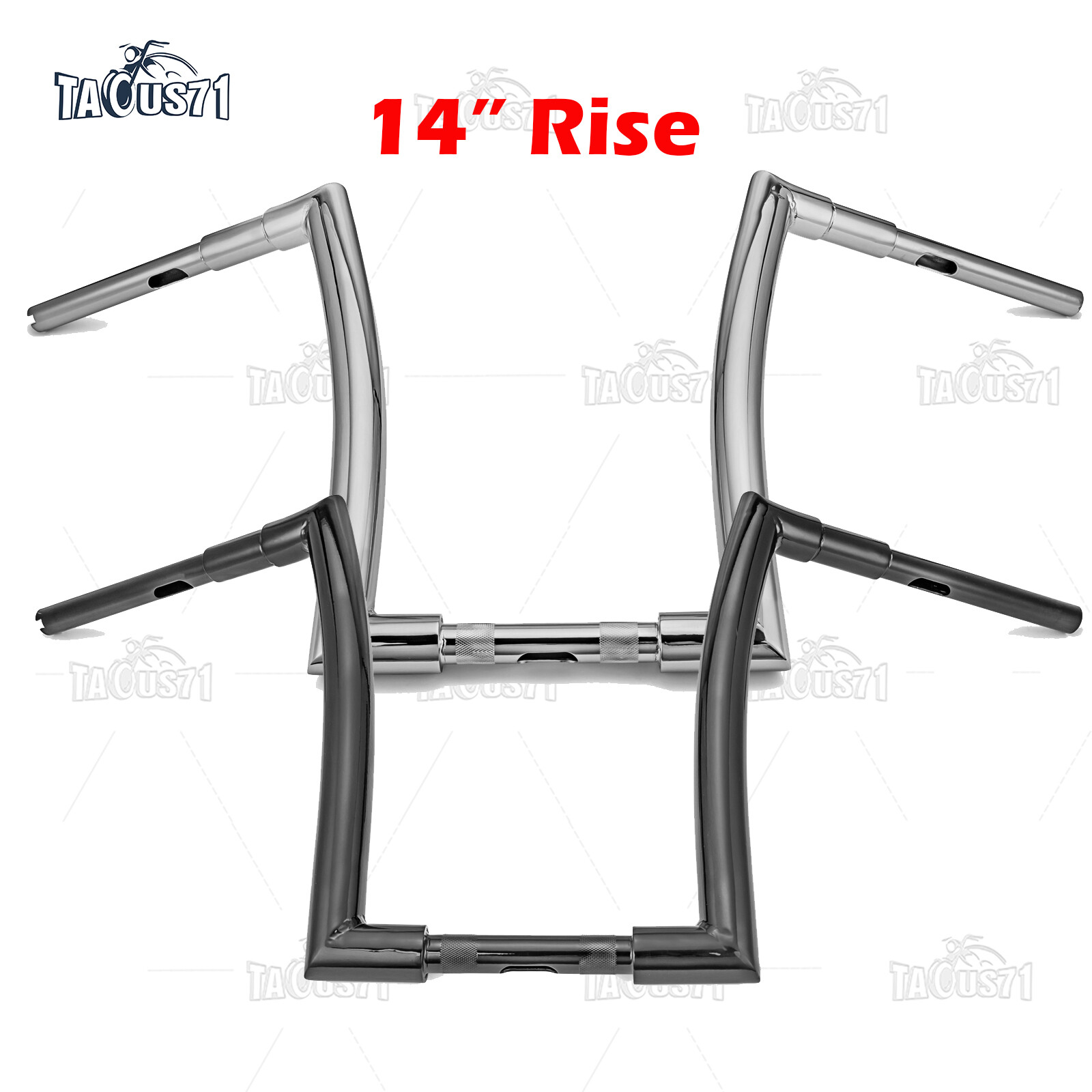 12” 14” 16” 18″ Ape Hanger Fat Bar 1-1/2″ Handlebar For Harley Road Glide