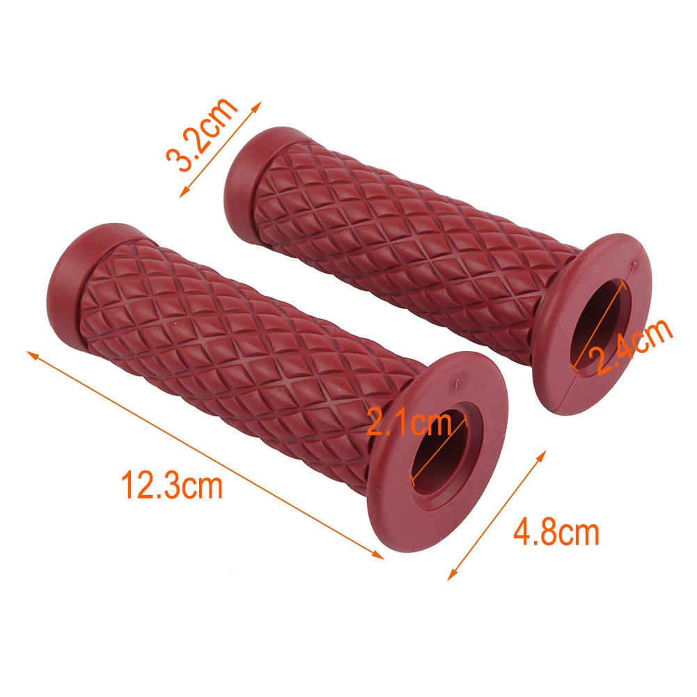 2pcs Universal 7/8″ 22.2mm Handlebar Rubber Hand Grips for Kawasaki Dark brown