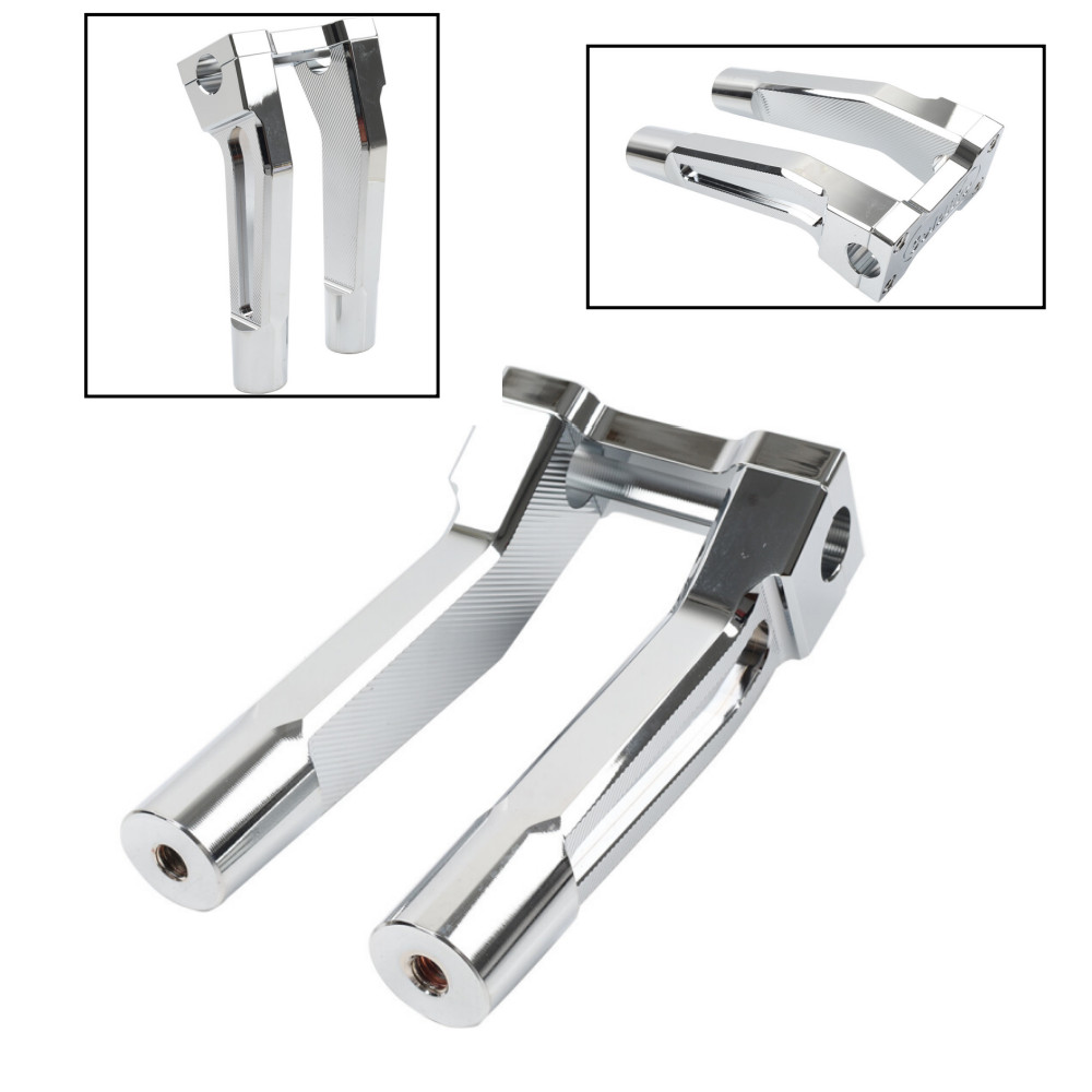 Pullback 10″ Handebar Riser Clamp for Harley 1” Handle Bar Touring Chrome