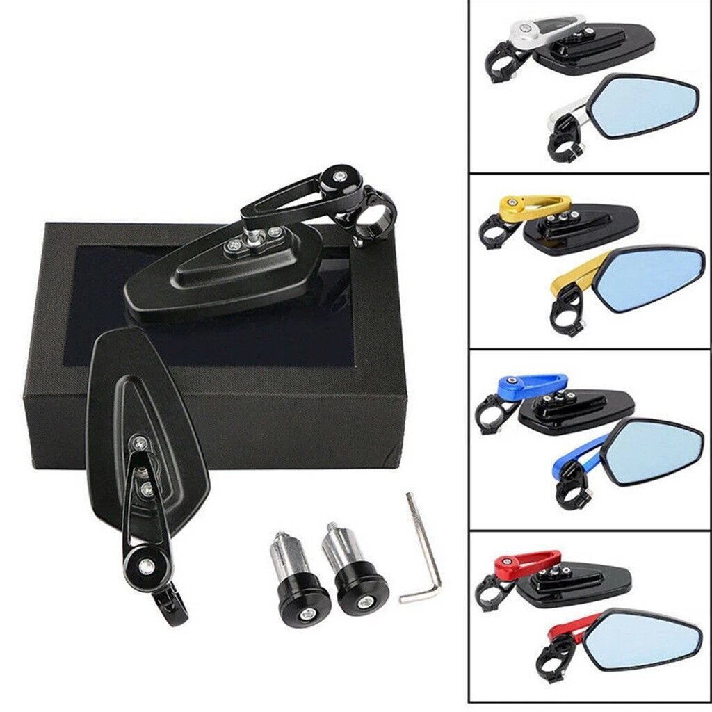 2x CNC Rear View Side Mirror Universal for Motorcycle 7/8″ 22mm Handlebar End US