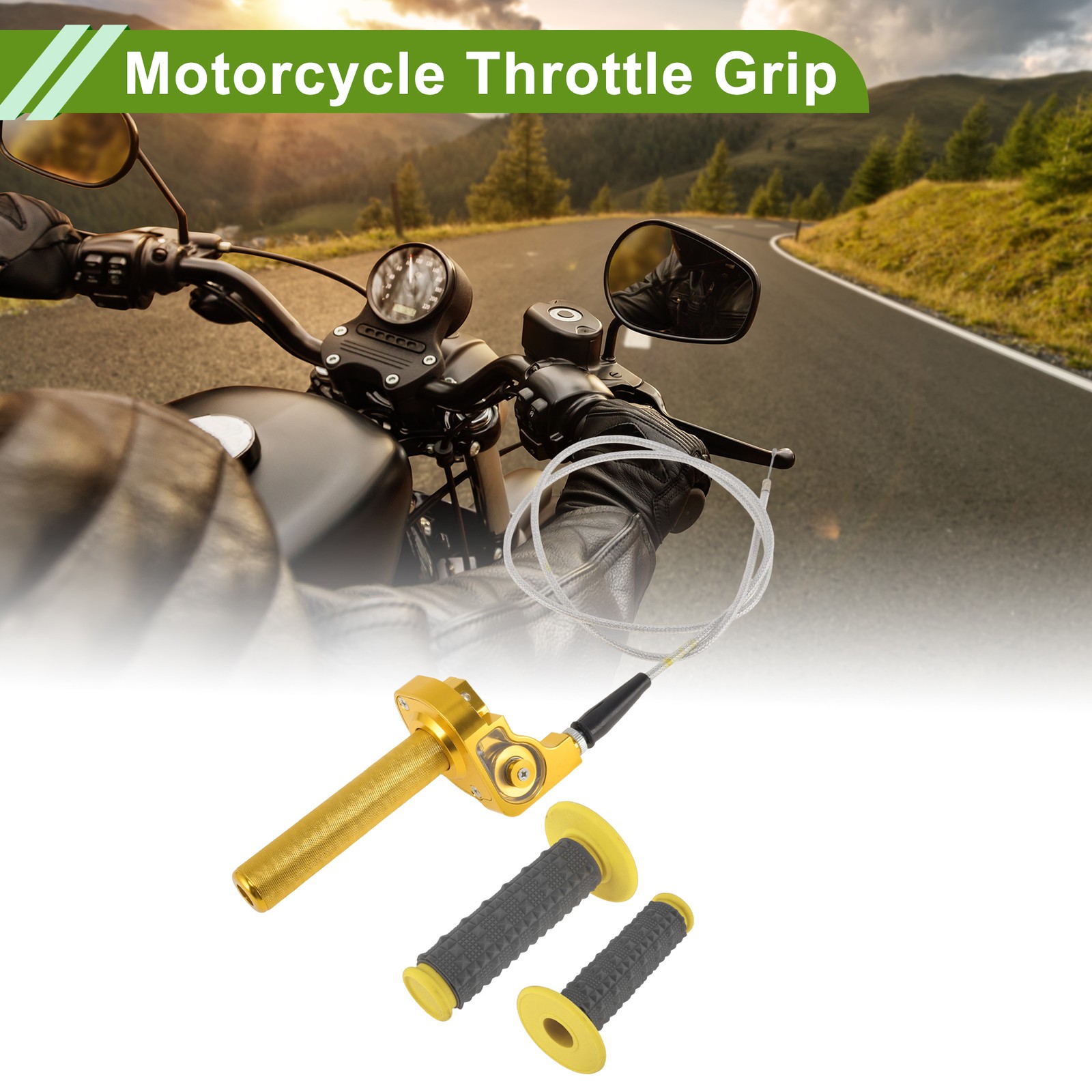 22mm Throttle Grip Plastic Aluminum Alloy motorcycle throttle grip Gold Tone